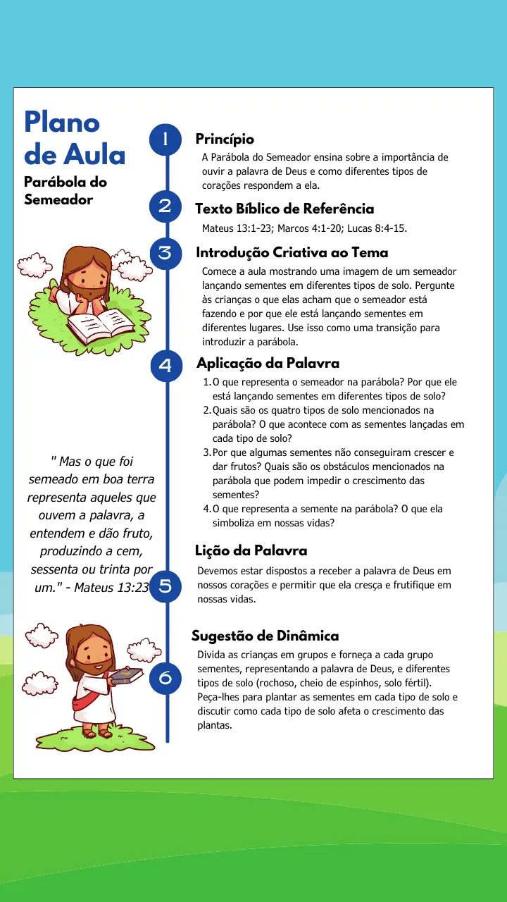 Parábolas de Jesus – atividade infantil
